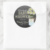Chalkboard Look Mason Jar- Geel Baby shower Ronde Sticker (Tas)