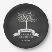 Chalkboard look met Tree Family Reunion Papieren Bordje (Voorkant)