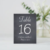Chalkboard Look Trouwtafel Nummer Kaart (Staand voorkant)