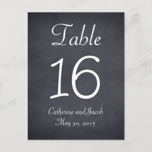 Chalkboard Look Trouwtafel Nummer Kaart