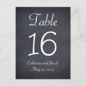 Chalkboard Look Trouwtafel Nummer Kaart (Voorkant)
