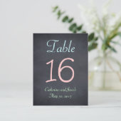 Chalkboard Look Trouwtafel Nummer Kaart (Staand voorkant)