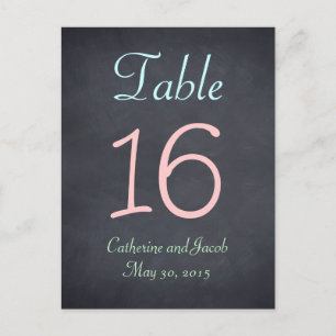 Chalkboard Look Trouwtafel Nummer Kaart