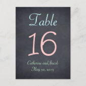 Chalkboard Look Trouwtafel Nummer Kaart (Voorkant)