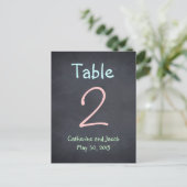Chalkboard Look Trouwtafel Nummer Kaart (Staand voorkant)