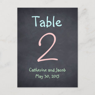 Chalkboard Look Trouwtafel Nummer Kaart