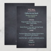 Chalkboard Look Wedding Menu Kaart (Voorkant / Achterkant)