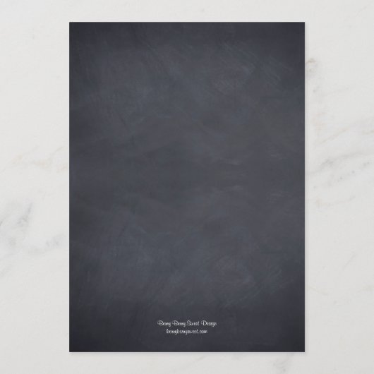 Chalkboard Look Wedding Menu Kaart (Achterkant)