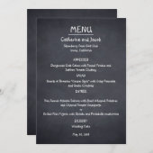 Chalkboard Look Wedding Menu Kaart (Voorkant / Achterkant)