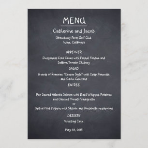 Chalkboard Look Wedding Menu Kaart
