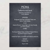 Chalkboard Look Wedding Menu Kaart (Voorkant)