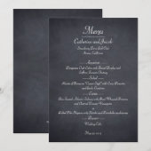 Chalkboard Look Wedding Menu Kaart (Voorkant / Achterkant)