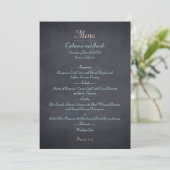 Chalkboard Look Wedding Menu Kaart (Staand voorkant)
