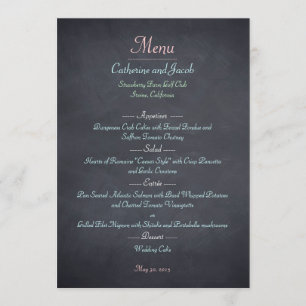 Chalkboard Look Wedding Menu Kaart