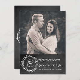 Chalkboard look Wedding Save the Date Notice Kaart