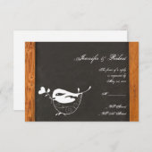 Chalkboard Love Bird Response Card RSVP Kaartje (Voorkant / Achterkant)
