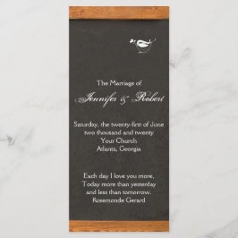 Chalkboard Love Bird Trouwprogramma Programmakaart