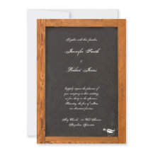 Chalkboard Love Bird Wedding Invitation