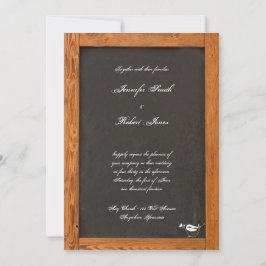 Chalkboard Love Bird Wedding Invitation Kaart