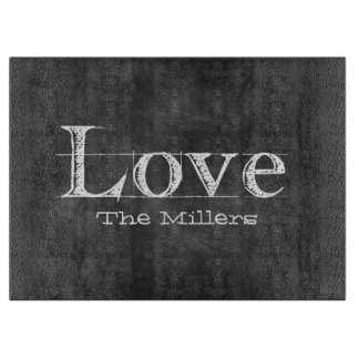 Chalkboard Love Custom Glass Cutting Board Snijplank