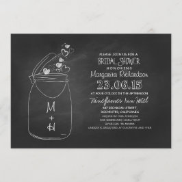 Chalkboard Love Hearts Mason Jar vrijgezellenfeest Kaart