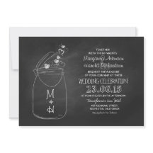 Chalkboard Love Hearts Mason Jar Wedding