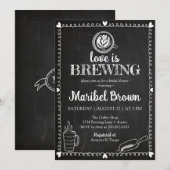 Chalkboard Love is het brouwen van Vrijgezellenfee Kaart (Voorkant / Achterkant)