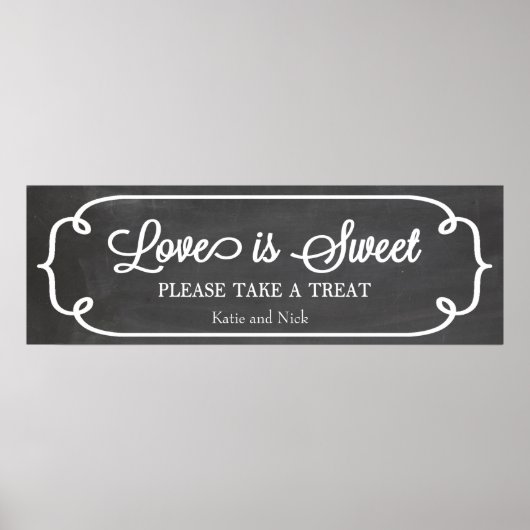 Chalkboard Love is Sweet Sign Poster (Voorkant)