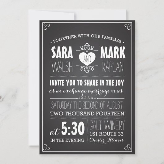 Chalkboard Love Kaart (Voorkant)