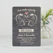 Chalkboard Love maakt een familie-LGBT-Baby shower Kaart (Staand voorkant)