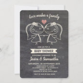 Chalkboard Love maakt een familie-LGBT-Baby shower Kaart (Voorkant)