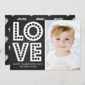 Chalkboard Love Marquee Valentijnsdag Flat Kaart (Voorkant / Achterkant)