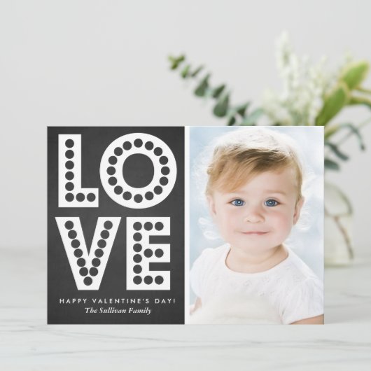 Chalkboard Love Marquee Valentijnsdag Flat Kaart (Staand voorkant)