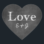 Chalkboard Love Monogram Heart Envelope Seals Hart Sticker<br><div class="desc">Chalkboard Love Monogram Heart Envelope Seals</div>