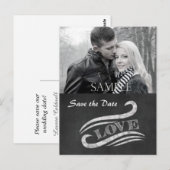 Chalkboard Love Save the Date Briefkaart (Voorkant / Achterkant)