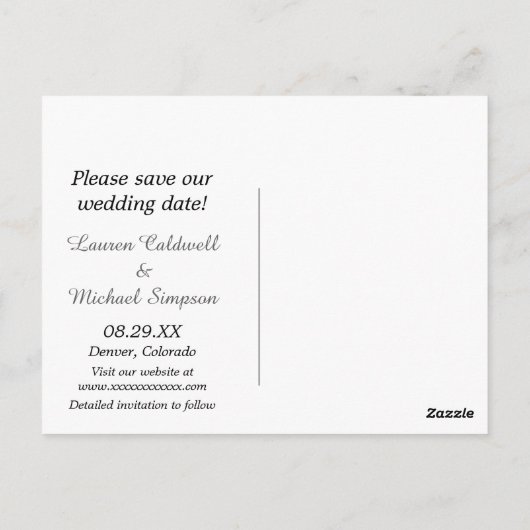 Chalkboard Love Save the Date Briefkaart (Achterkant)