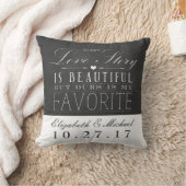 Chalkboard Love Story Wedding Jubileum Pillow Kussen (Deken)