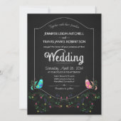 Chalkboard Lovebird Wedding Invitting Kaart (Voorkant)