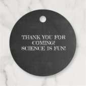 Chalkboard Mad Science Party Birthday Bedankjes Labels (Achterkant)