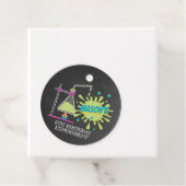 Chalkboard Mad Science Party Birthday Bedankjes Labels (In situ)