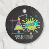 Chalkboard Mad Science Party Birthday Bedankjes Labels (Voorkant)