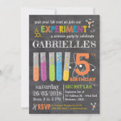 Chalkboard Mad Science Party Birthday Kaart (Voorkant)