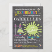 Chalkboard Mad Science Party Birthday Kaart (Voorkant)