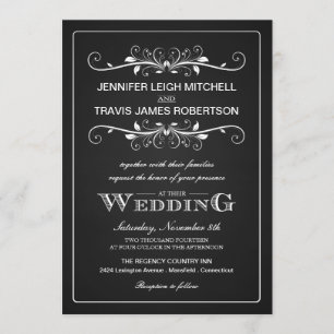 Chalkboard Marquee Wedding Invitations Kaart