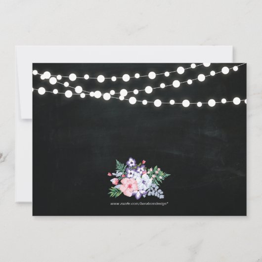 Chalkboard, Mason Jar 60th Birthday Invitation Kaart (Achterkant)