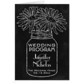 Chalkboard - Mason Jar and Daisies Wedding Program (Voorkant)