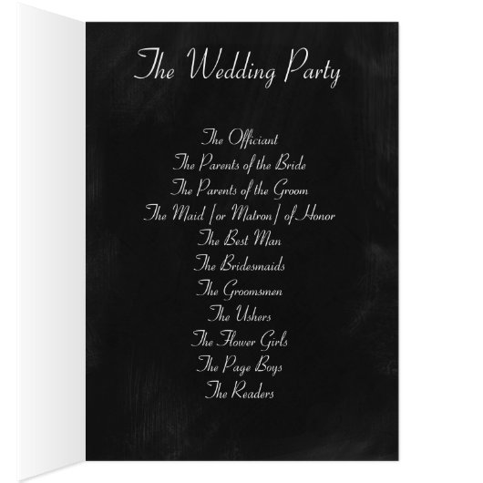 Chalkboard - Mason Jar and Daisies Wedding Program (Binnen (Rechts))