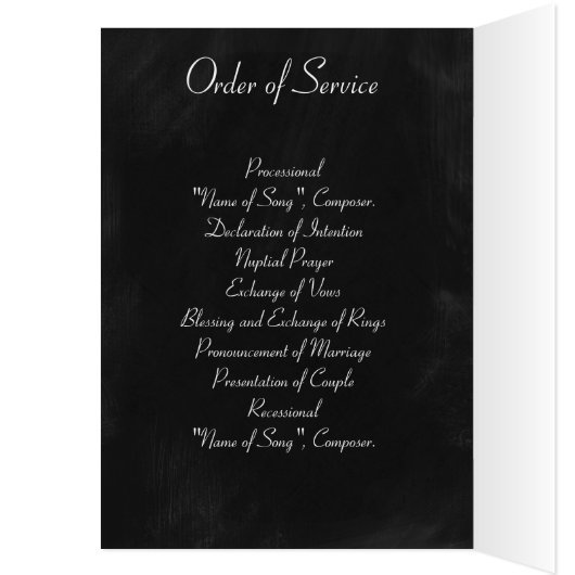 Chalkboard - Mason Jar and Daisies Wedding Program (Binnen (Links))