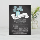 Chalkboard Mason Jar Baby shower Invitation Kaart (Staand voorkant)