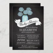 Chalkboard Mason Jar Baby shower Invitation Kaart (Voorkant / Achterkant)